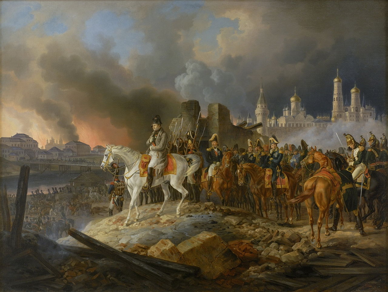 Albreht Adam - Napoleon v goreči Moskvi (1841)