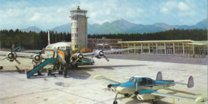 Pristanek prvega potniškega letala na Brniku