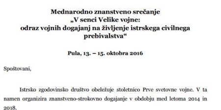 V senci Velike vojne: odraz vojnih dogajanj na življenje istrskega civilnega prebivalstva