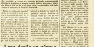 Opis nesreče v Glasu.