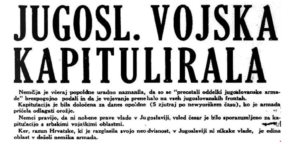 Kapitulacija kraljevine Jugoslavije